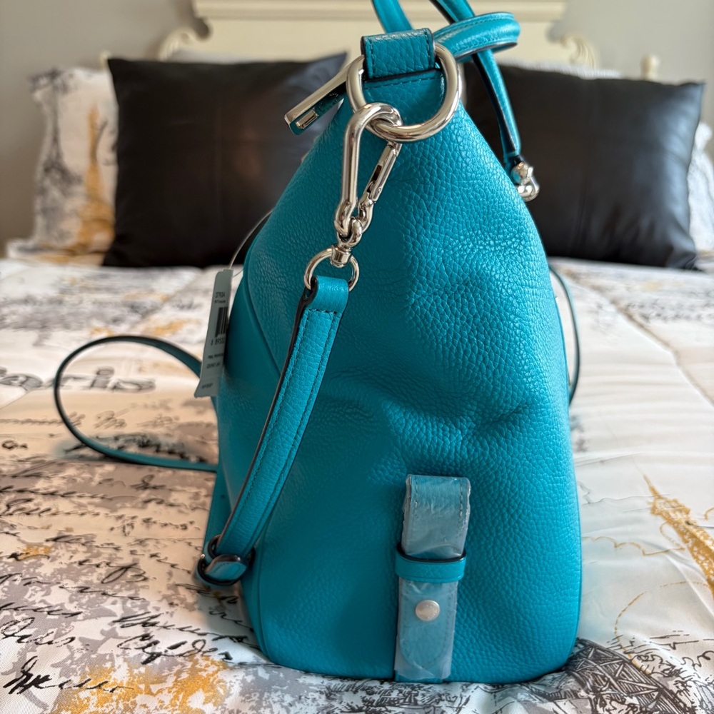 NWT Coach Pebble Primrose Satchel in Turquoise - Picture 3 of 11
